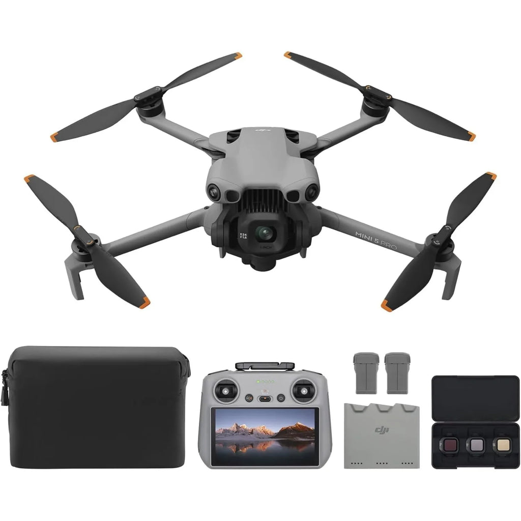 DJI Mini 5 Pro Fly More Combo with DJI RC 2 – 4K Drone, 1-Inch CMOS, 3 Batteries, Omnidirectional Obstacle Sensing
