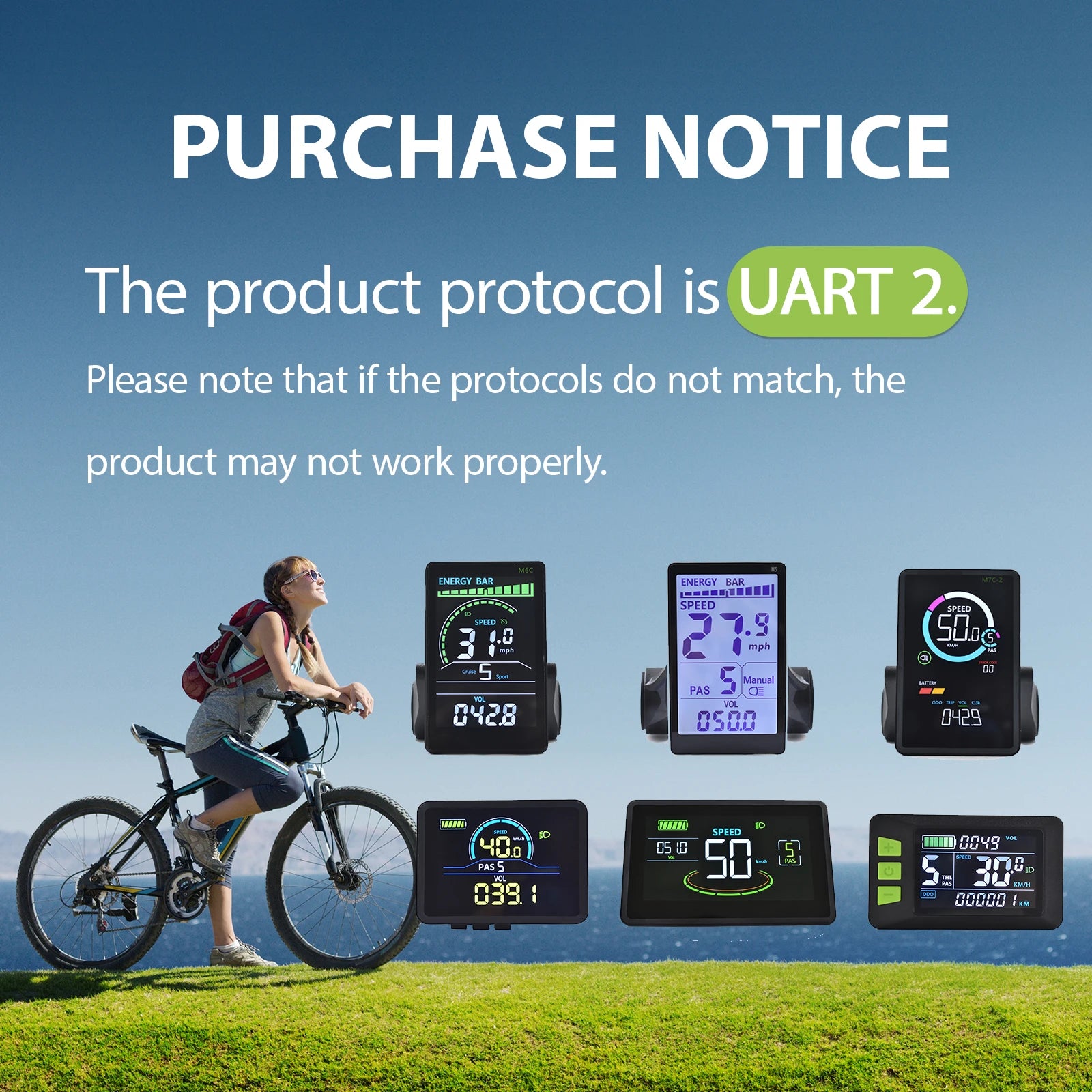 H6C MTB Electric Bicycle Computer Riding Speedometer Digital Horizontal Screen Odometer Color Wired Bicycle Accessories