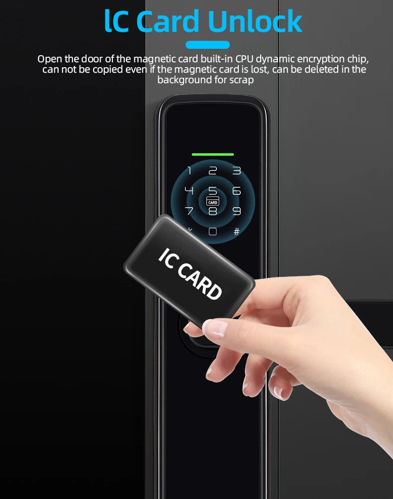 New RAYKUBE K11 TT Lock Bluetooth Biometric Fingerprint Lock Electric Door Lock With Password/Keyless /IC Card/APP Remote Unlock