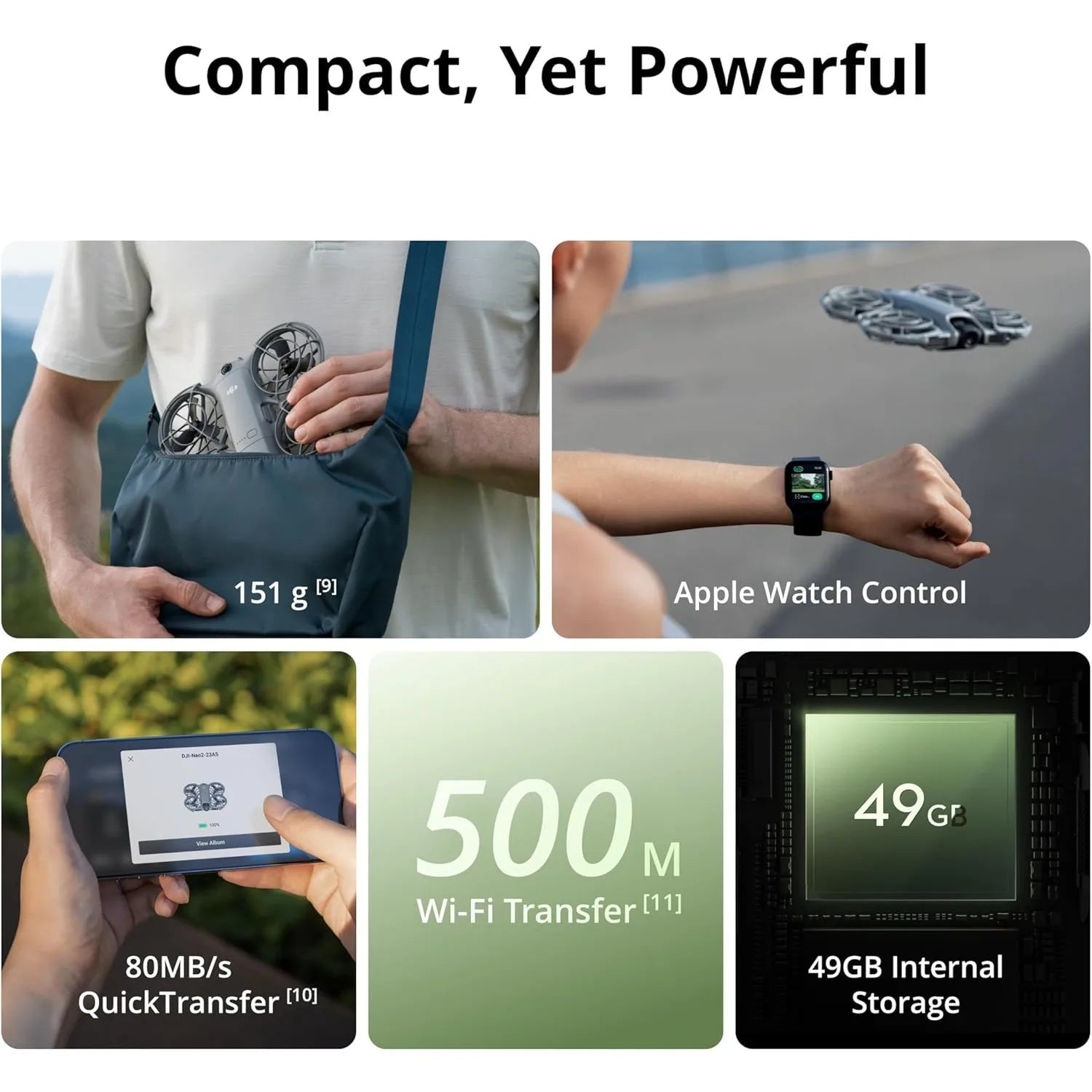 DJI Neo 2 Fly More Combo with RC-N3 Controller, Smart Tracking, Stable Transmission, Foldable Design, 3 Battery Kit