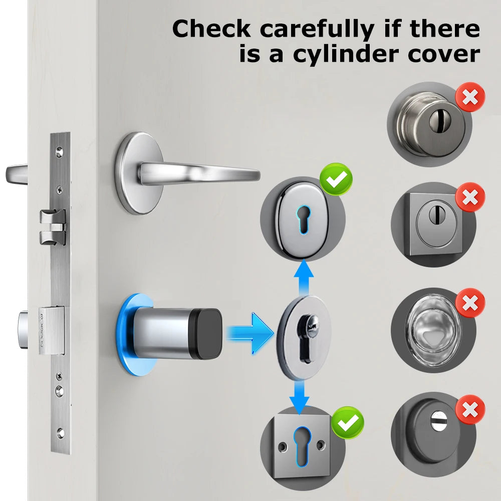 RAYKUBE L31 Tuya BLE Smart Fingerprint Electronic Door Lock Cylinder Lock With Tuya/ Smart Life APP Keys IC Card/NFC Unlock