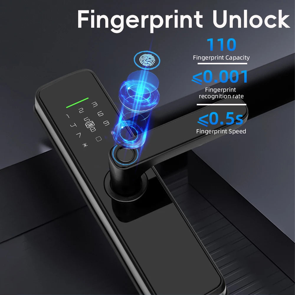New RAYKUBE K11 TT Lock Bluetooth Biometric Fingerprint Lock Electric Door Lock With Password/Keyless /IC Card/APP Remote Unlock