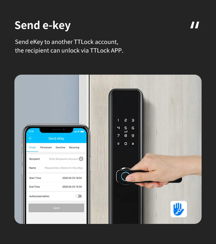 TTlock Waterproof Bluetooth Wifi Fingerprint Smart Lock Electronic Intelligent Biometric Code Digital Door Lock