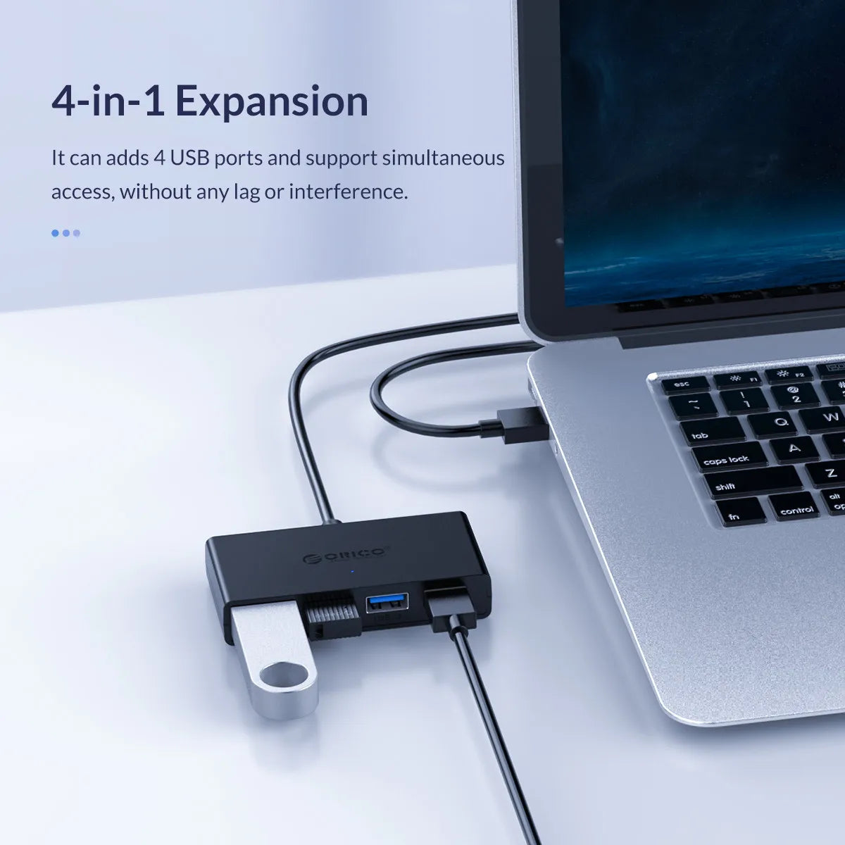ORICO Hub USB 4 Ports Multi USB 3.0 Hub USB Splitter with Power supply For PC Windows Mac Computer Accessories 30/100/150cm