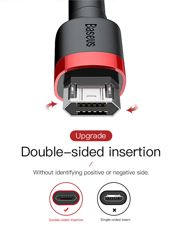 Baseus USB Micro C Cable for Huawei P30, Xiaomi Quick Charge 3.0 Cable Fast Charging for Huawei P30 Xiaomi USB-C Charger Wire