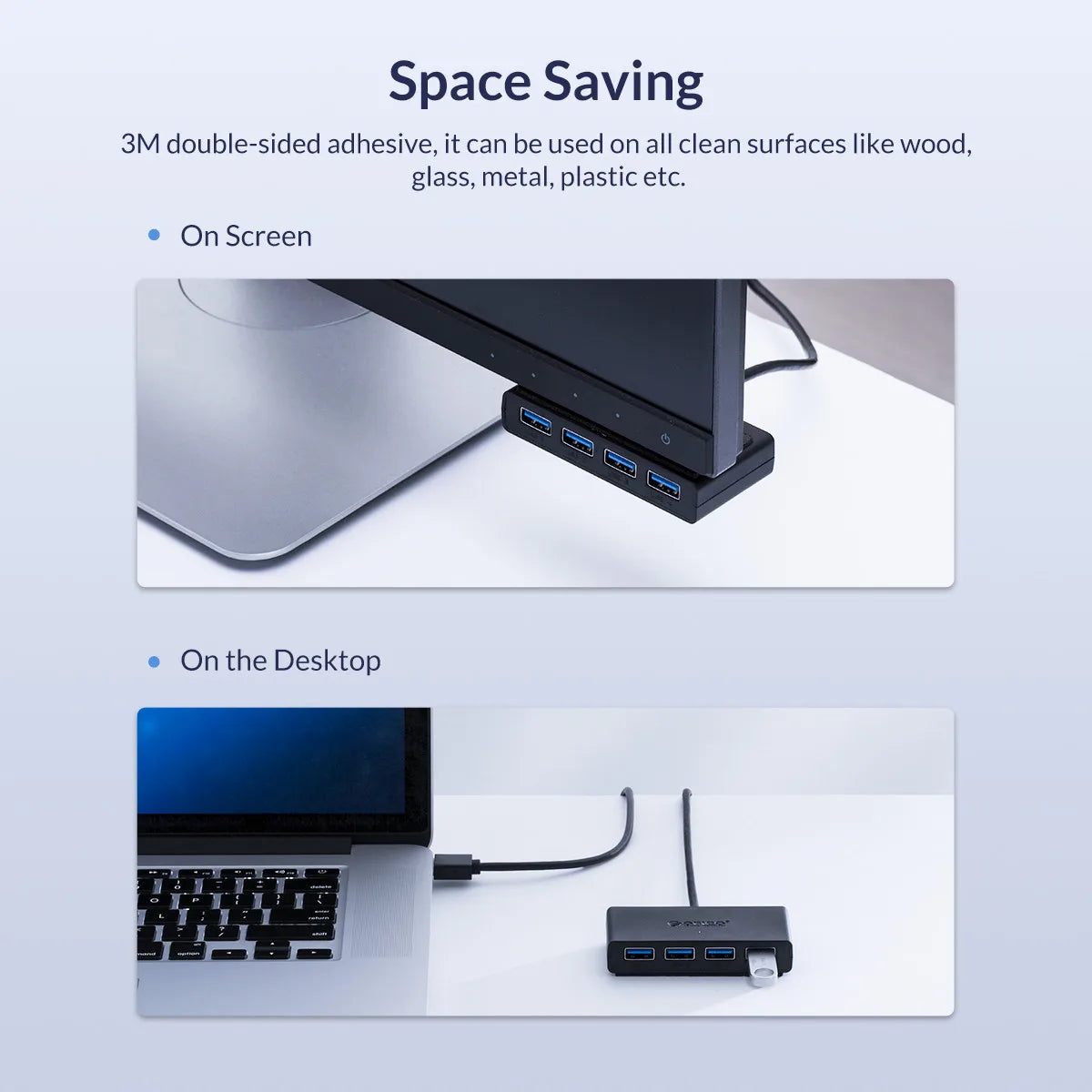 ORICO Hub USB 4 Ports Multi USB 3.0 Hub USB Splitter with Power supply For PC Windows Mac Computer Accessories 30/100/150cm