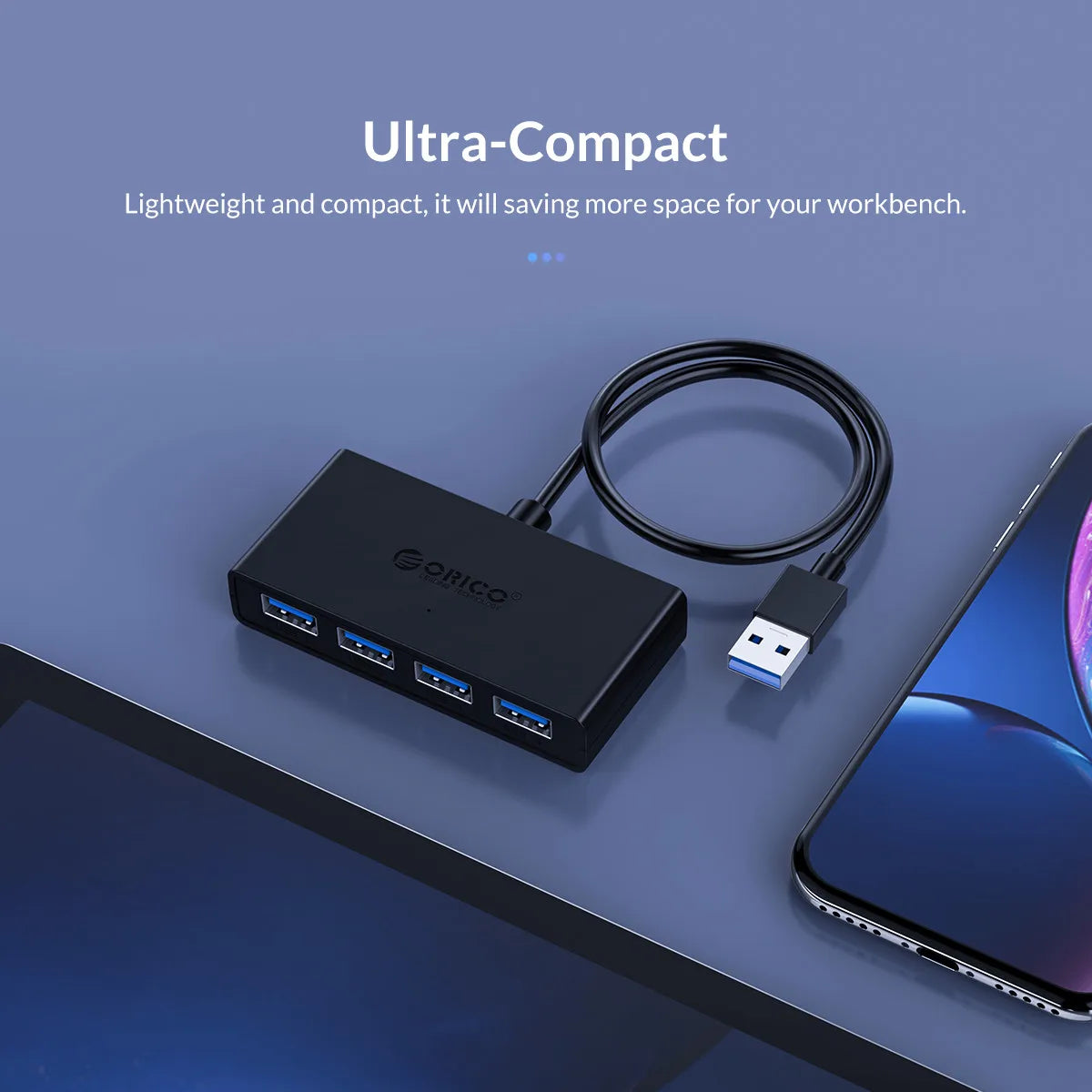 ORICO Hub USB 4 Ports Multi USB 3.0 Hub USB Splitter with Power supply For PC Windows Mac Computer Accessories 30/100/150cm