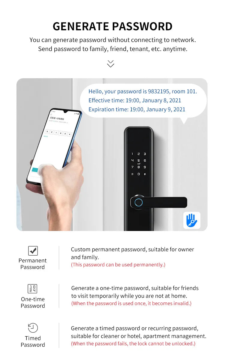 TTlock Waterproof Bluetooth Wifi Fingerprint Smart Lock Electronic Intelligent Biometric Code Digital Door Lock