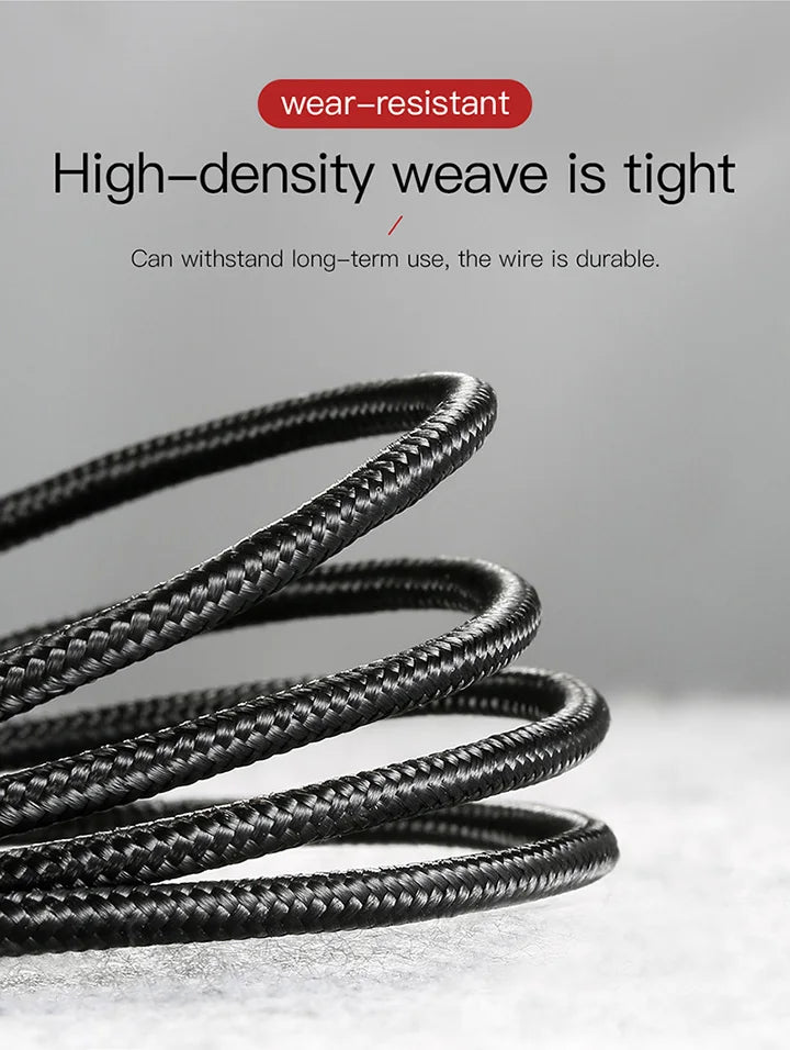 Baseus USB Micro C Cable for Huawei P30, Xiaomi Quick Charge 3.0 Cable Fast Charging for Huawei P30 Xiaomi USB-C Charger Wire