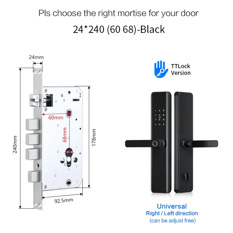 TTlock Waterproof Bluetooth Wifi Fingerprint Smart Lock Electronic Intelligent Biometric Code Digital Door Lock