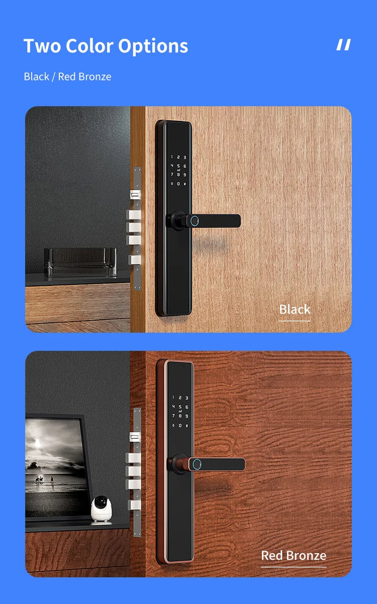 TTlock Waterproof Bluetooth Wifi Fingerprint Smart Lock Electronic Intelligent Biometric Code Digital Door Lock