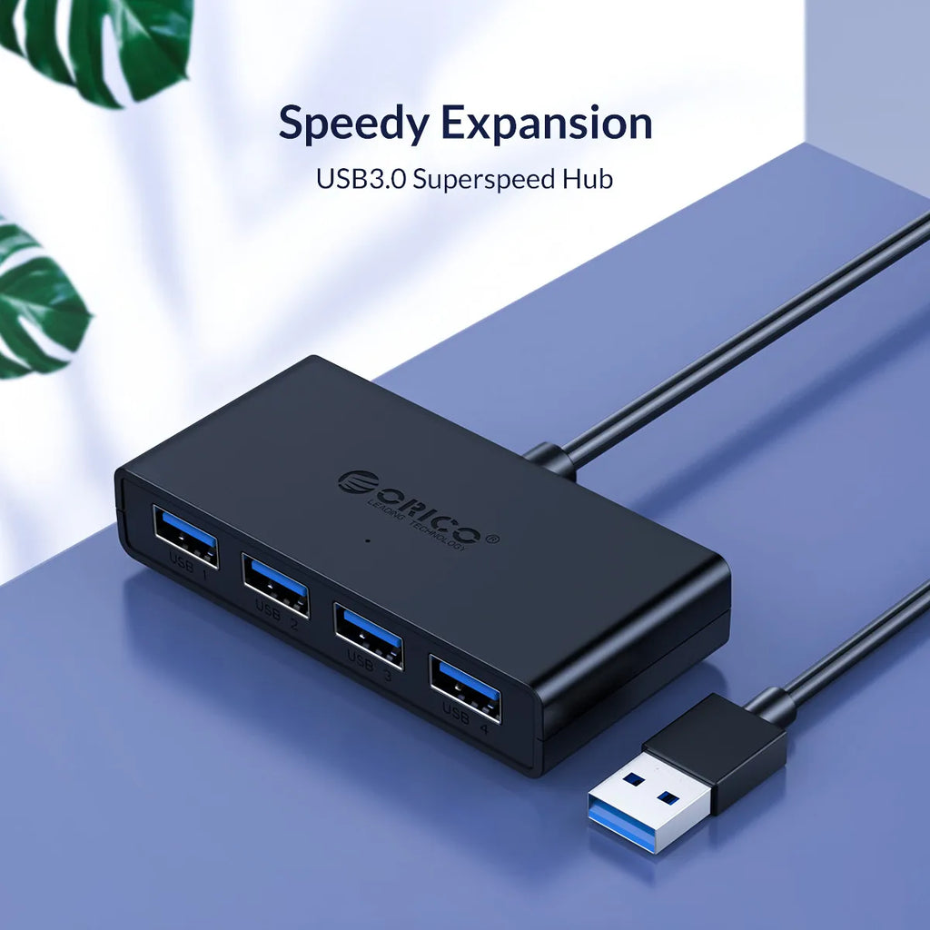 ORICO Hub USB 4 Ports Multi USB 3.0 Hub USB Splitter with Power supply For PC Windows Mac Computer Accessories 30/100/150cm