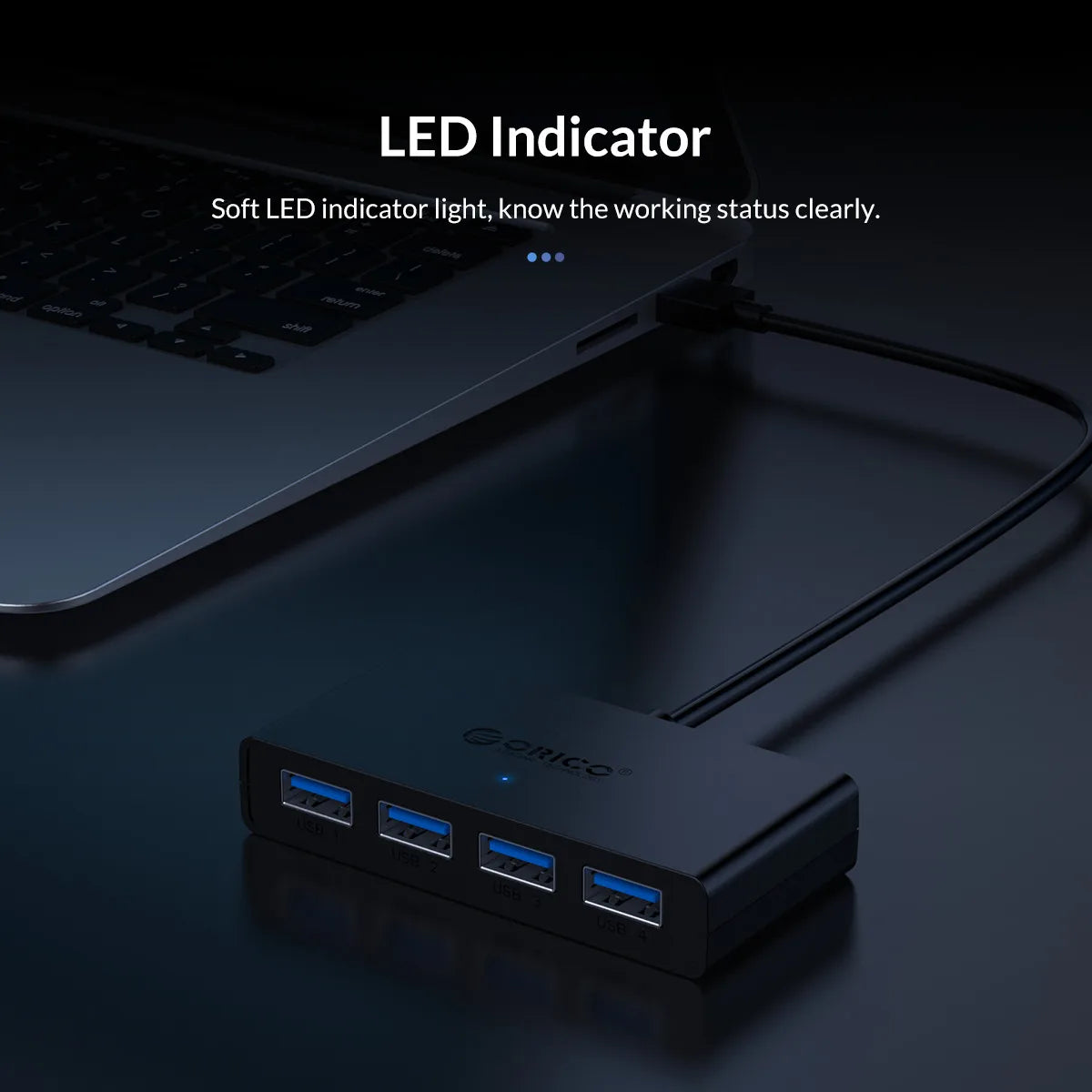 ORICO Hub USB 4 Ports Multi USB 3.0 Hub USB Splitter with Power supply For PC Windows Mac Computer Accessories 30/100/150cm