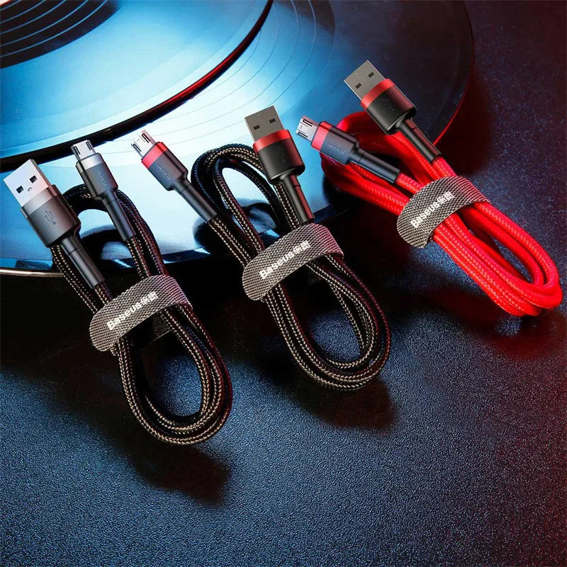 Baseus USB Micro C Cable for Huawei P30, Xiaomi Quick Charge 3.0 Cable Fast Charging for Huawei P30 Xiaomi USB-C Charger Wire