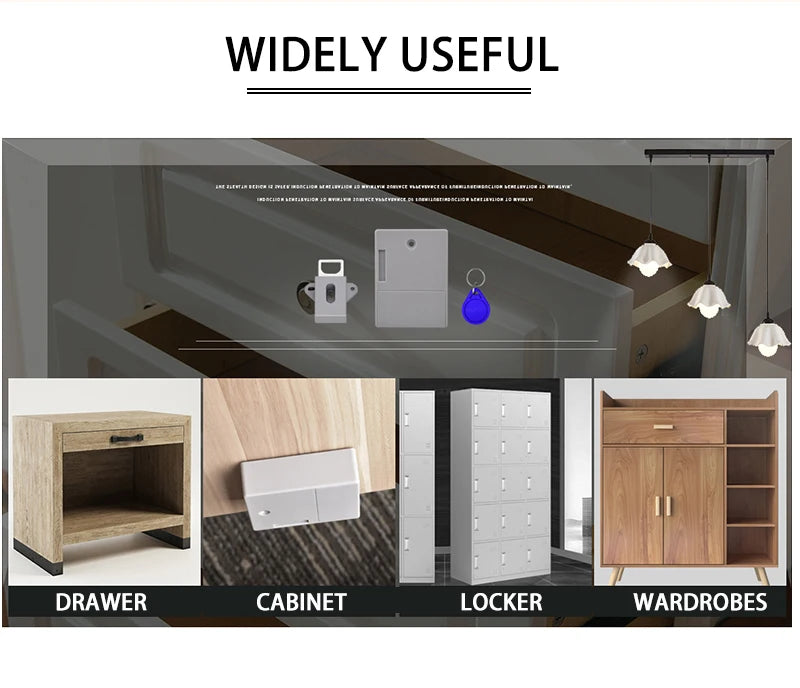 KAK Sensor Lock EMID IC Card Sensor Digital Drawer Card Lock DIY Intelligent Electronic Invisible Hidden Cabinet Lock Hardware