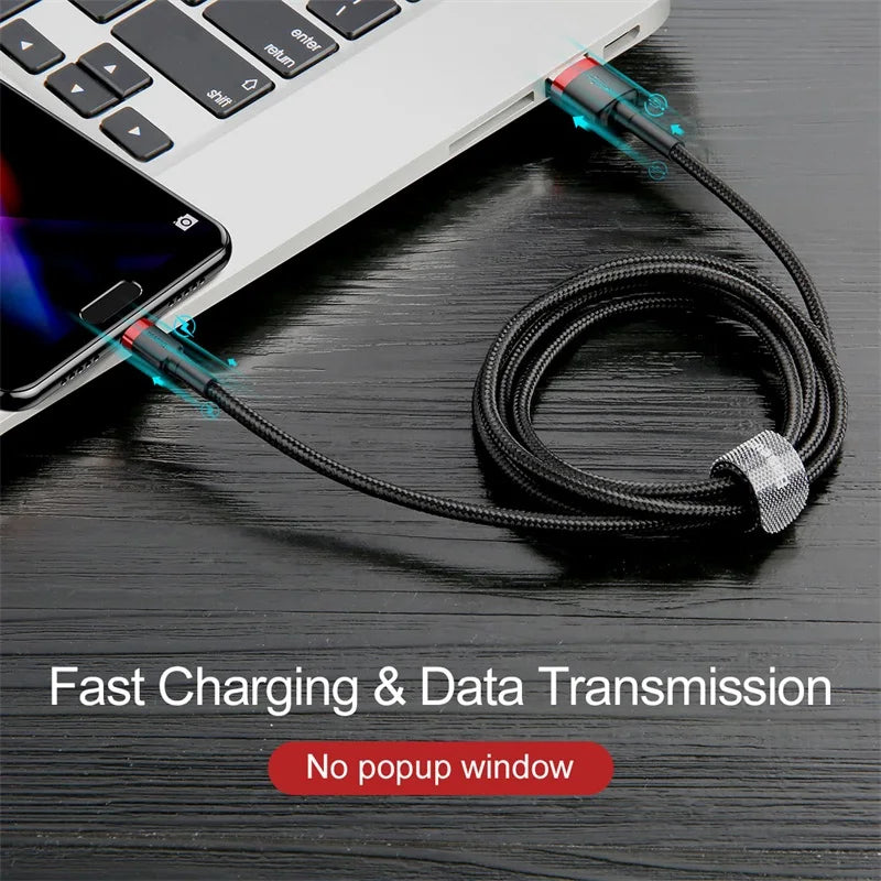 Baseus USB Micro C Cable for Huawei P30, Xiaomi Quick Charge 3.0 Cable Fast Charging for Huawei P30 Xiaomi USB-C Charger Wire