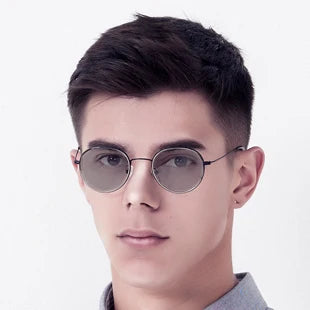 ZENOTTIC Titanium Progressive Prescription Glasses Men Square Anti Blue Light Photochromic Eyewear Optical Myopia Eyeglasses