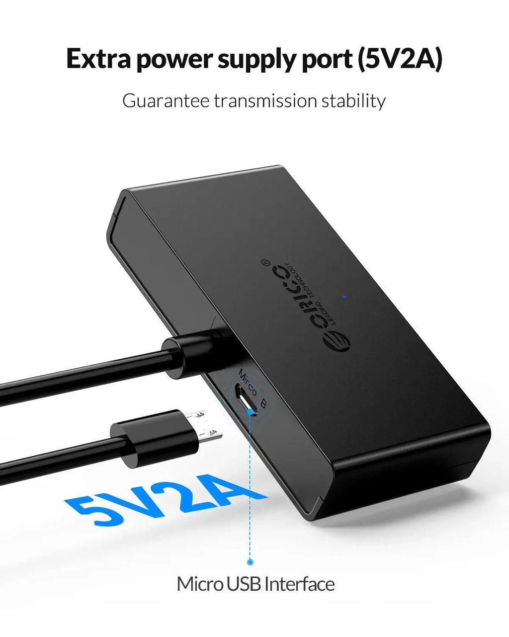 ORICO Hub USB 4 Ports Multi USB 3.0 Hub USB Splitter with Power supply For PC Windows Mac Computer Accessories 30/100/150cm