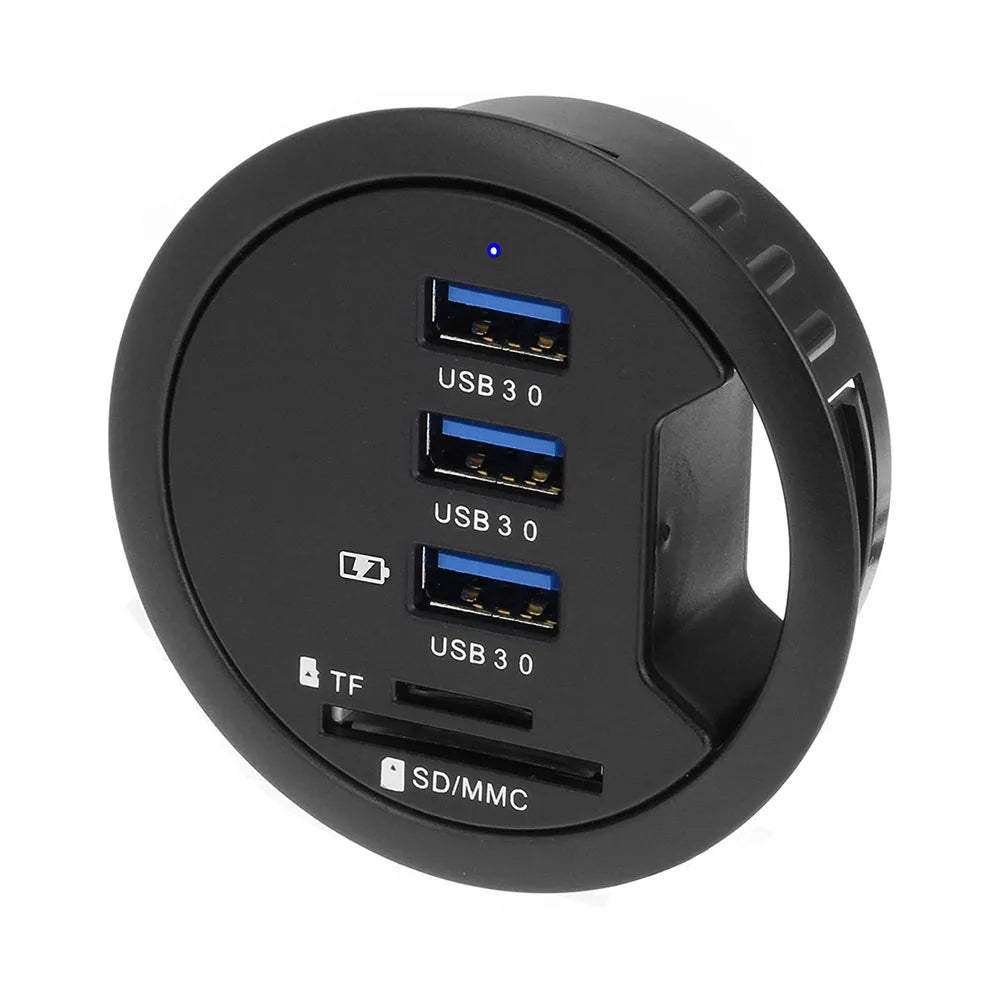 USB 3.0 HUB Adapter Charging Mount Desk 3/4-Port USB 3.0 Hub With External Stereo Sound Adapter Combo SD Card Reader