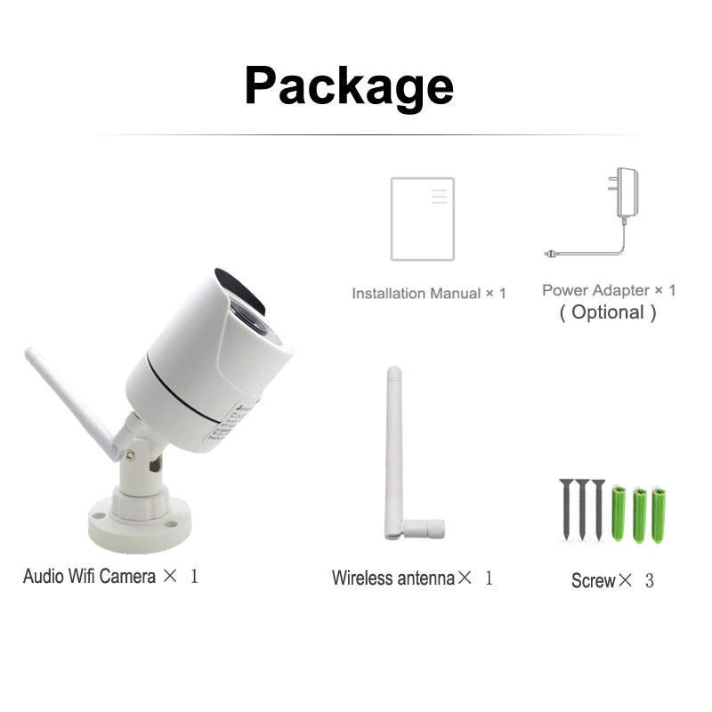 JIENUO Wireless IP Camera 5MP HD Audio Cctv Security Outdoor Waterproof 1080P Night Vision Surveillance Onvif Wifi Home Cam RTSP