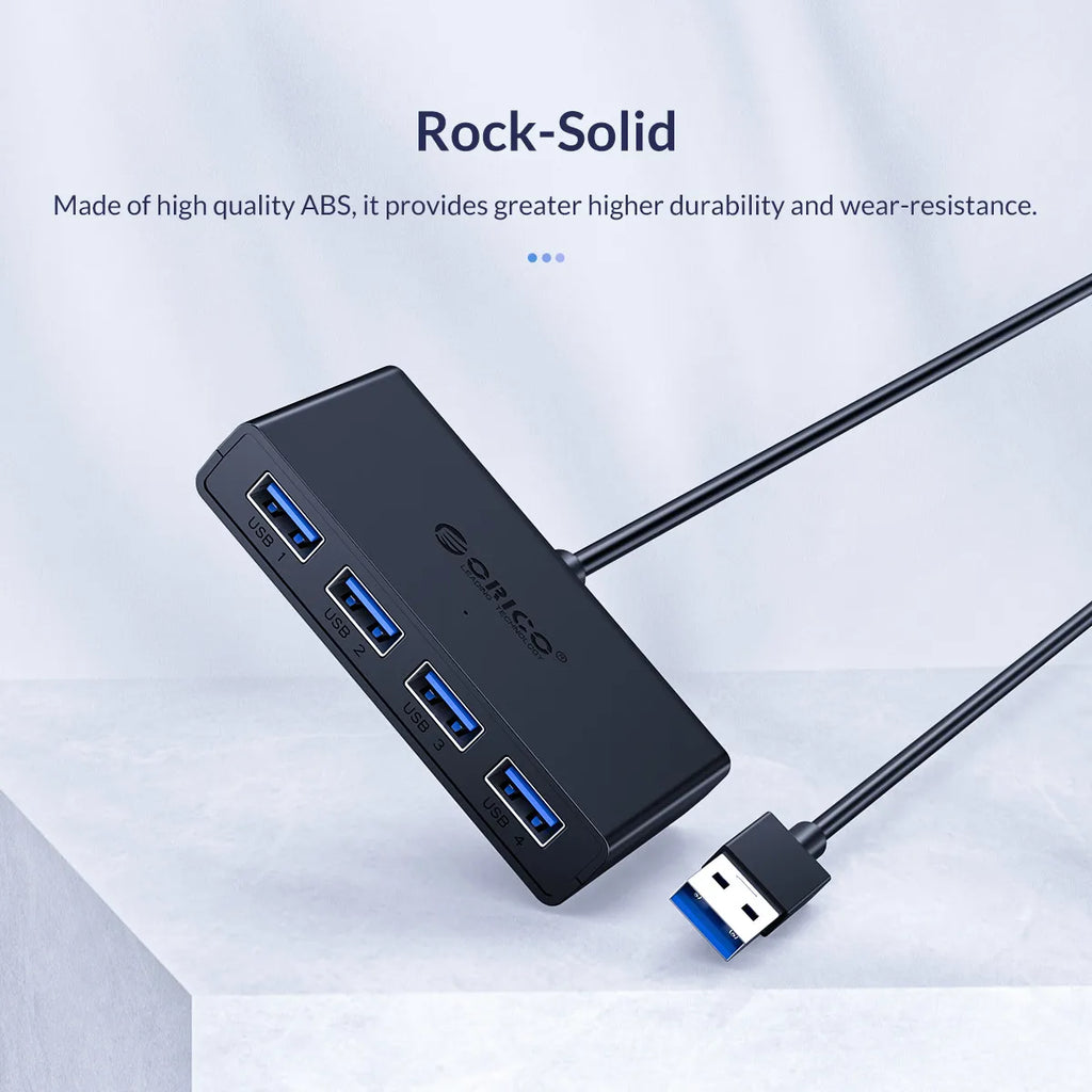ORICO Hub USB 4 Ports Multi USB 3.0 Hub USB Splitter with Power supply For PC Windows Mac Computer Accessories 30/100/150cm