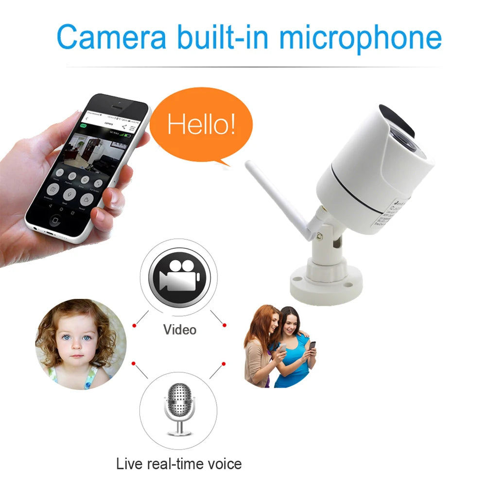 JIENUO Wireless IP Camera 5MP HD Audio Cctv Security Outdoor Waterproof 1080P Night Vision Surveillance Onvif Wifi Home Cam RTSP
