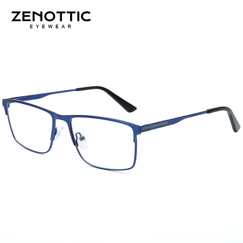 ZENOTTIC Titanium Progressive Prescription Glasses Men Square Anti Blue Light Photochromic Eyewear Optical Myopia Eyeglasses