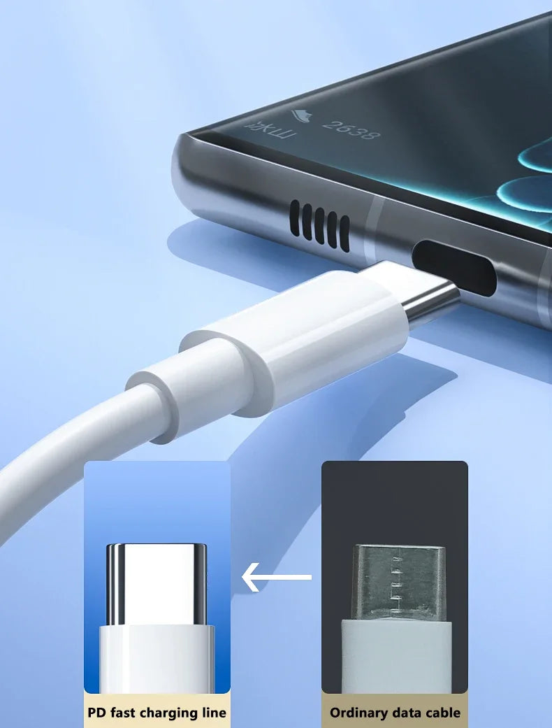 3PCS PD 100W USB C to USB Type C Cable Fast Charge Data Cable For Iphone 15 15Pro Huawei Samsung Xiaomi Data Line White 1M 2M