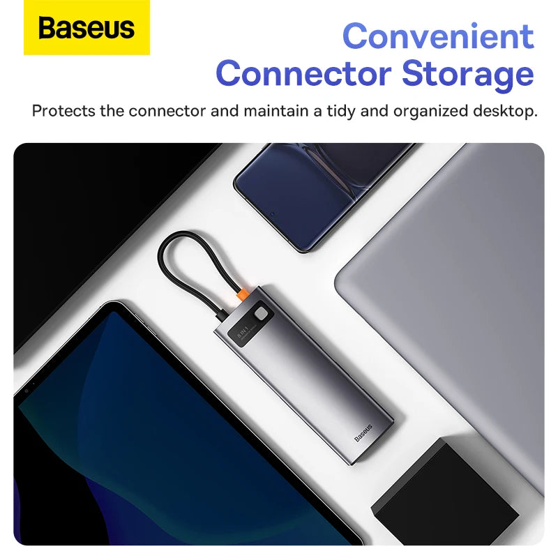 Baseus 4K 60Hz USB C Hub 3.1 USB Splitter Type C to HDMI-compatible RJ45 PD 100W Adapter for Macbook Air Pro M2 M1 Dock Station