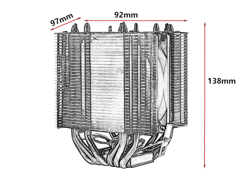 Zero-Distance Direct Touch Cooler Compatible i5 i7 AM3 AMD x79 x99 LGA2011-3 115x 1700 18xx Twin Towers 6 Heat Pipe Cpu Fan 90mm