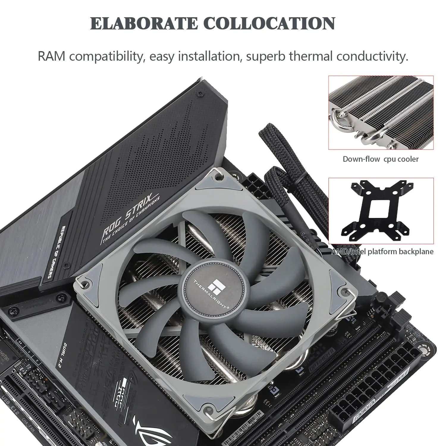Thermalright AXP-90 X36 Black CPU Air Cooler with Quite 90mm PWM Fan 4 Heat Pipes 36mm Height for AMD AM4 Intel LGA 115X 1200