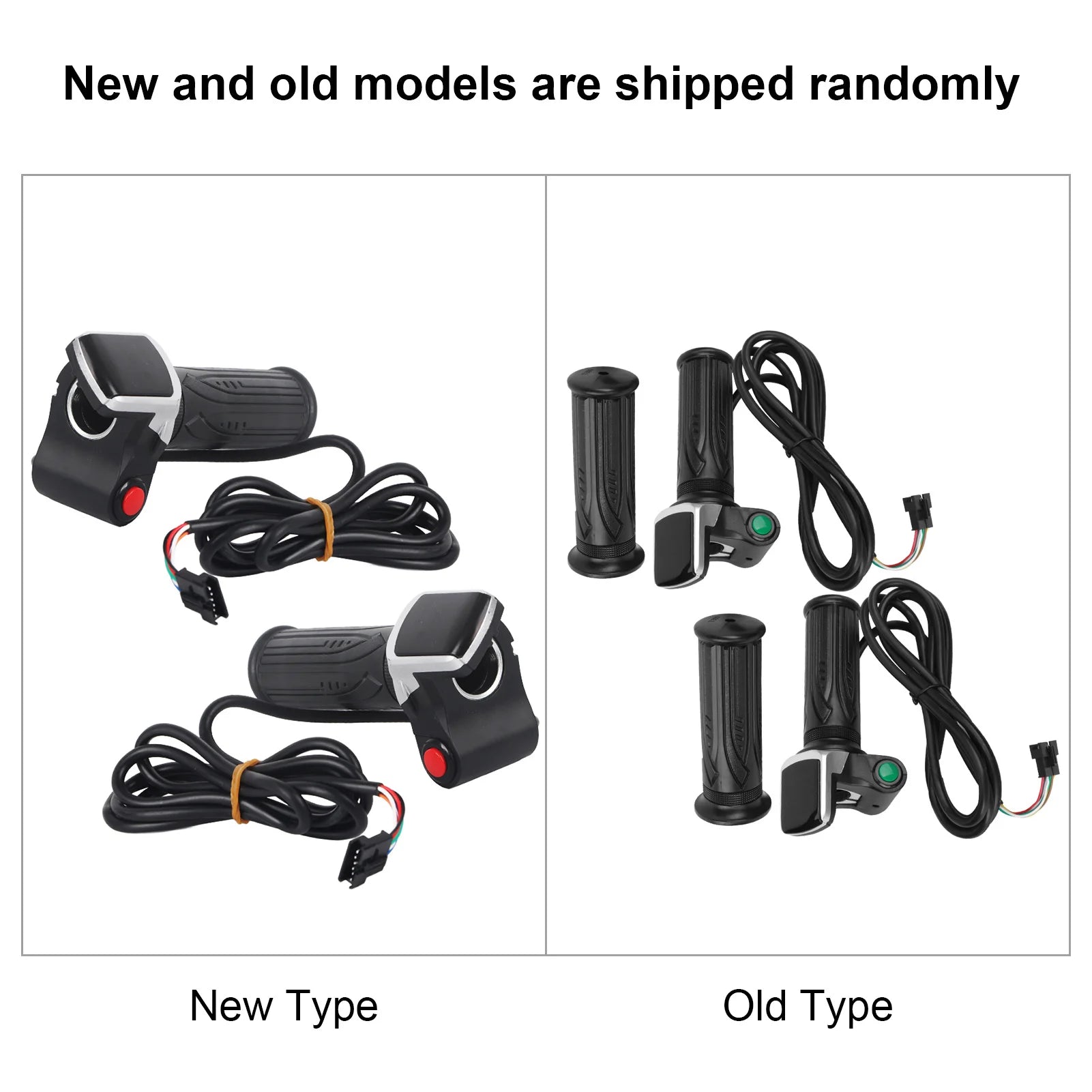 New 36V/48V LCD Electric Quantity Display with Switch EBike Speed Governing Throttle Grip 6 Cores Electric Throttle Grip
