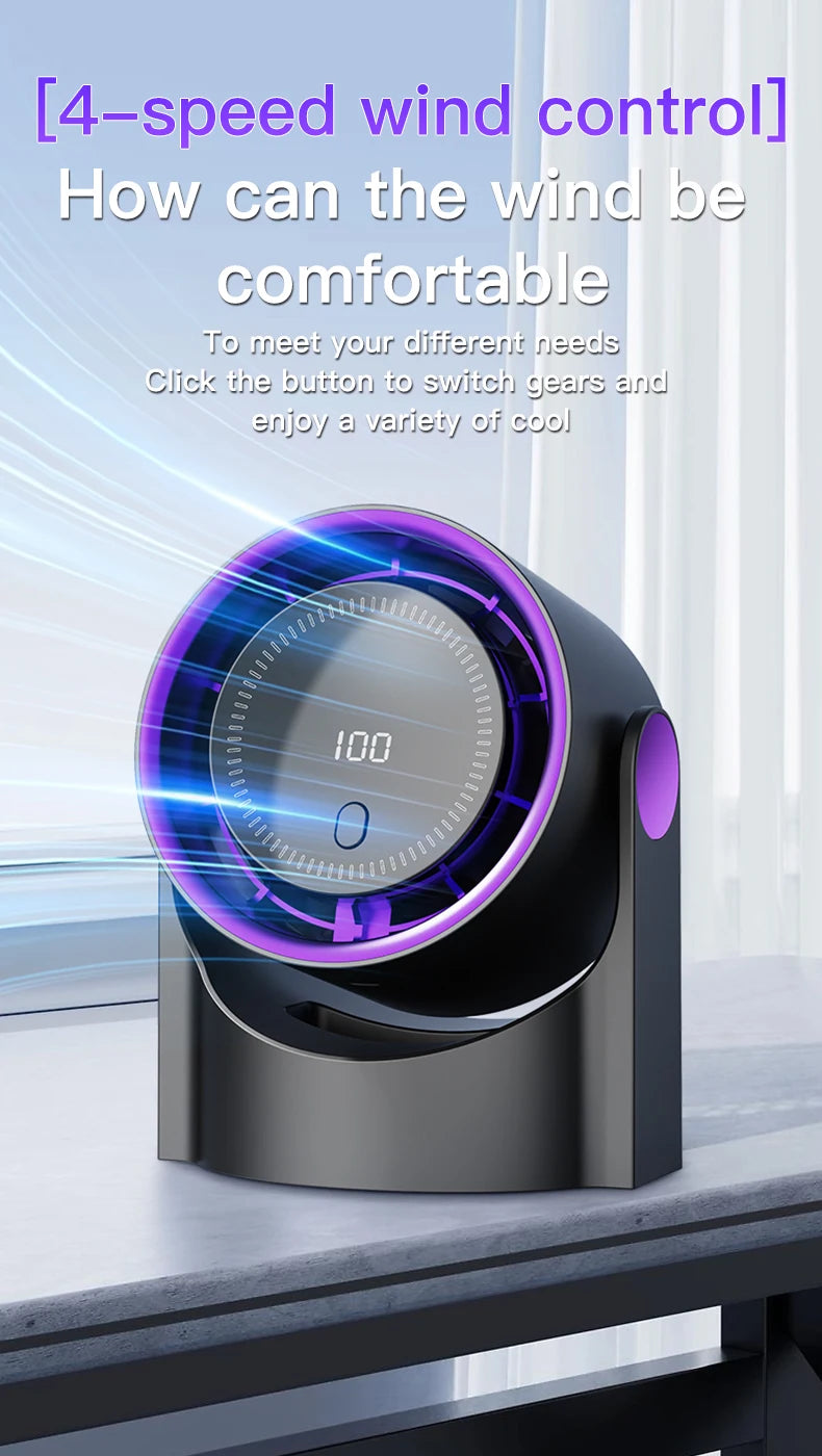 TINSOL New Desktop Electric Fan Air Circulator, Wireless Portable Home Silent Ventilator Suitable for Desktop Wall and Ceiling