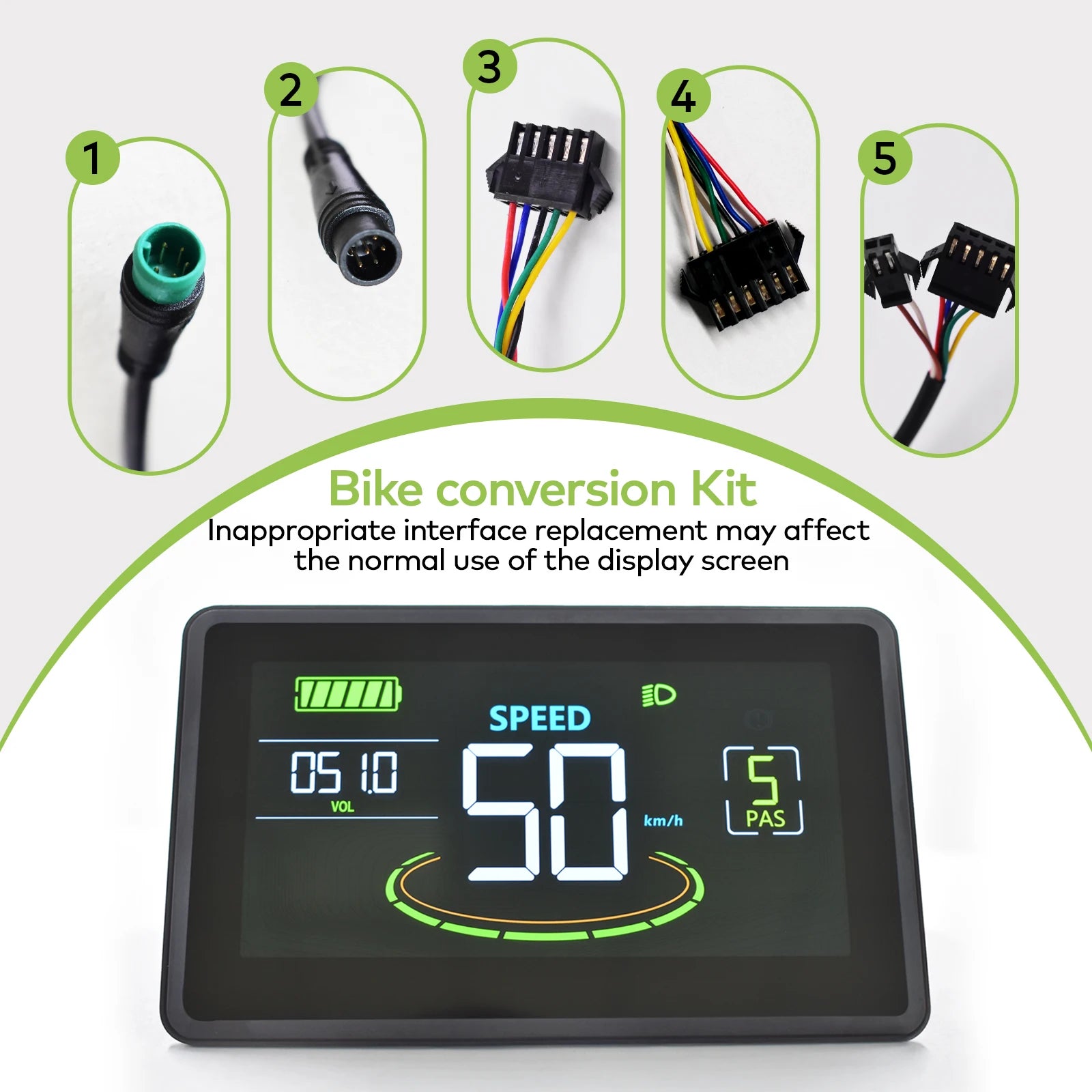 H6C MTB Electric Bicycle Computer Riding Speedometer Digital Horizontal Screen Odometer Color Wired Bicycle Accessories