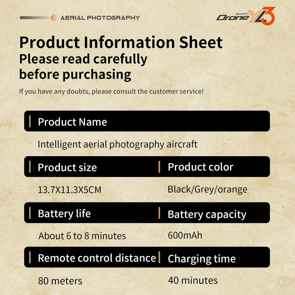 YL3 Mini Drone 8k Camera 180° ESC Optical Flow Positioning WIFI Aerial Photography Remote Control Aircraft G-safe Drone Toy Gif
