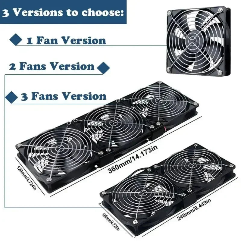 110V-220V 3000RPM Fan Cooling Controller 120mm 12V 220V Btc Machine Chassis Workstation Cabinet Radiator Server Fan for GPU VGA
