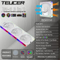 TEUCER JM-5 3-in-1 ARGB PC Fan 800-2000RPM Case Fan Compatible with 240 360 Water Cooling Radiator Wireless Cooling Fan Kit