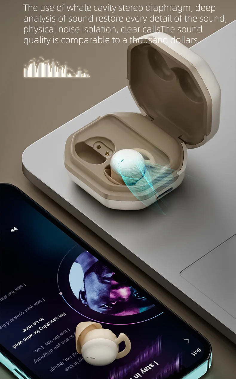 Wireless Earbuds for Sleeping invisible Small Bluetooth Eraphones Mini Comfortable Noise Blocking for Side Sleeping Home Work