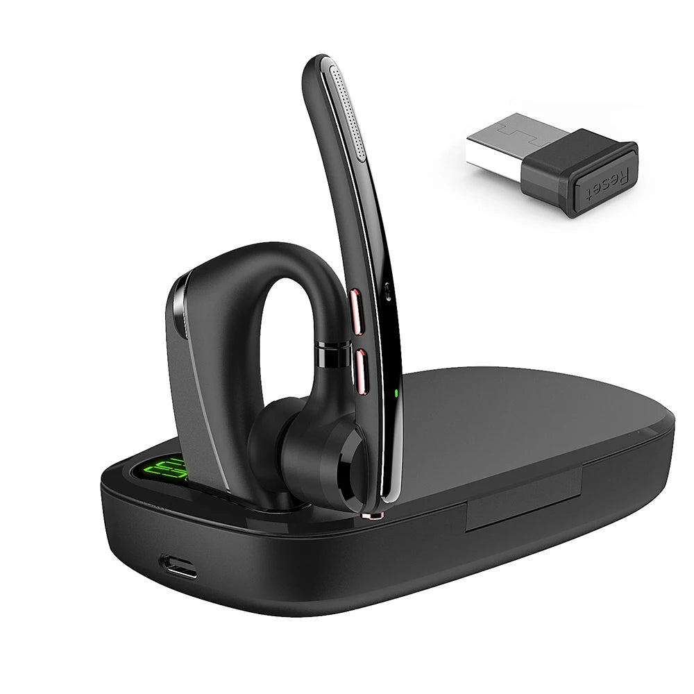 Bluetooth Headset, Wireless Earpiece with Upgrade Noise Canceling Mic,100H Talking Time,Hand-Free Headphones with Mute Button