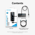 Vention USB A 3.0 HUB High Speed Multi 5Gbps OFF/ON Individual Switch LED Indicator Adapter for PC Laptop USB Ports Extender