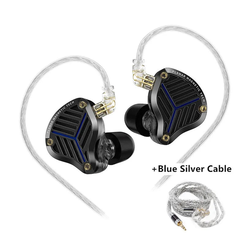 KZ PRX Fourth-Generation Planar Diaphragm Earphones HiFi Bass Earbuds Sport Monitor Headset with High-Purity Silver-Plated Cable