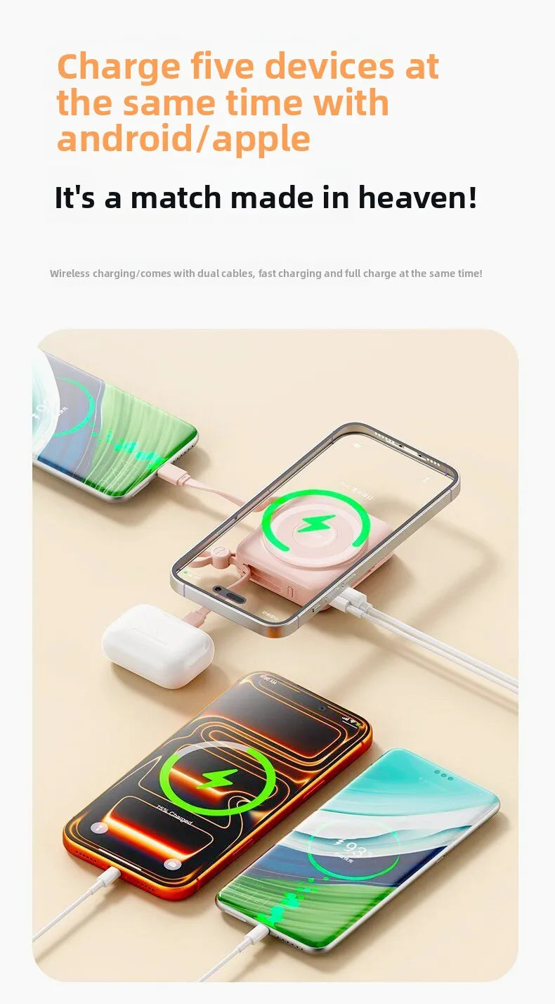 Taepiaai PD20W PowerBank Magnetic 20000mAh Portable Wireless Fast Charging PowerBank for Magsafe for IPhone Huawei Samsung Watch