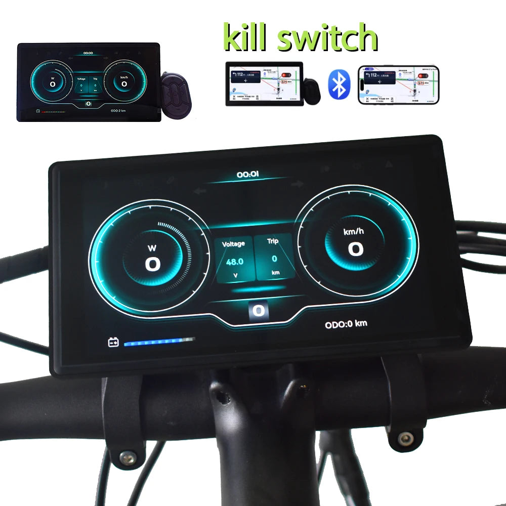 H8 NEW【UART2】 Electric Bicycle Computer Screen projection navigation Digital Stopwatch Speedometer for Ebike Cyclling Odomete