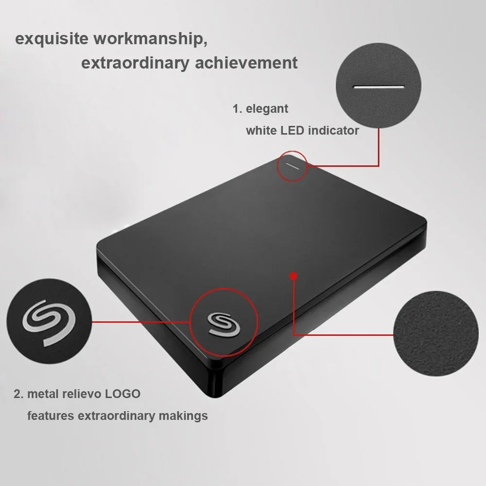 For Seagate External Hard Disk 500GB 1TB 2TB Storage Backup +Ultra-Thin USB 3.0 HDD 2.5 "Portable