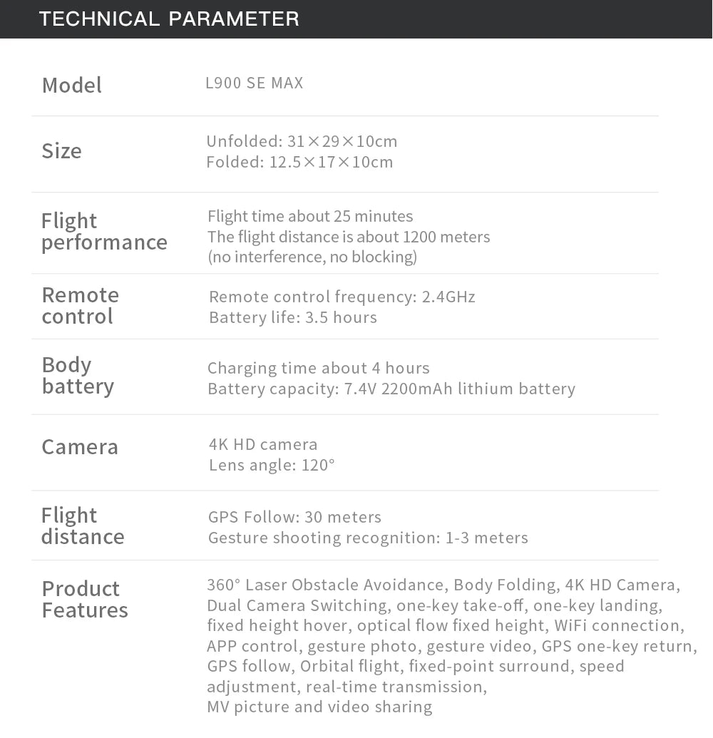 L900 Pro SE MAX GPS Drone 4K Professional With Camera WIFI 360 Obstacle Avoidance FPV Brushless Motor RC Quadcopter Mini Drone