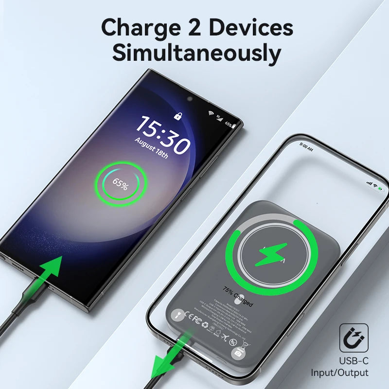 KUULAA Magnetic Power Bank 5000mAh Portable Charger Wireless Fast Charging PD20W PowerBank for Magsafe for iPhone 17 16 Pro Max