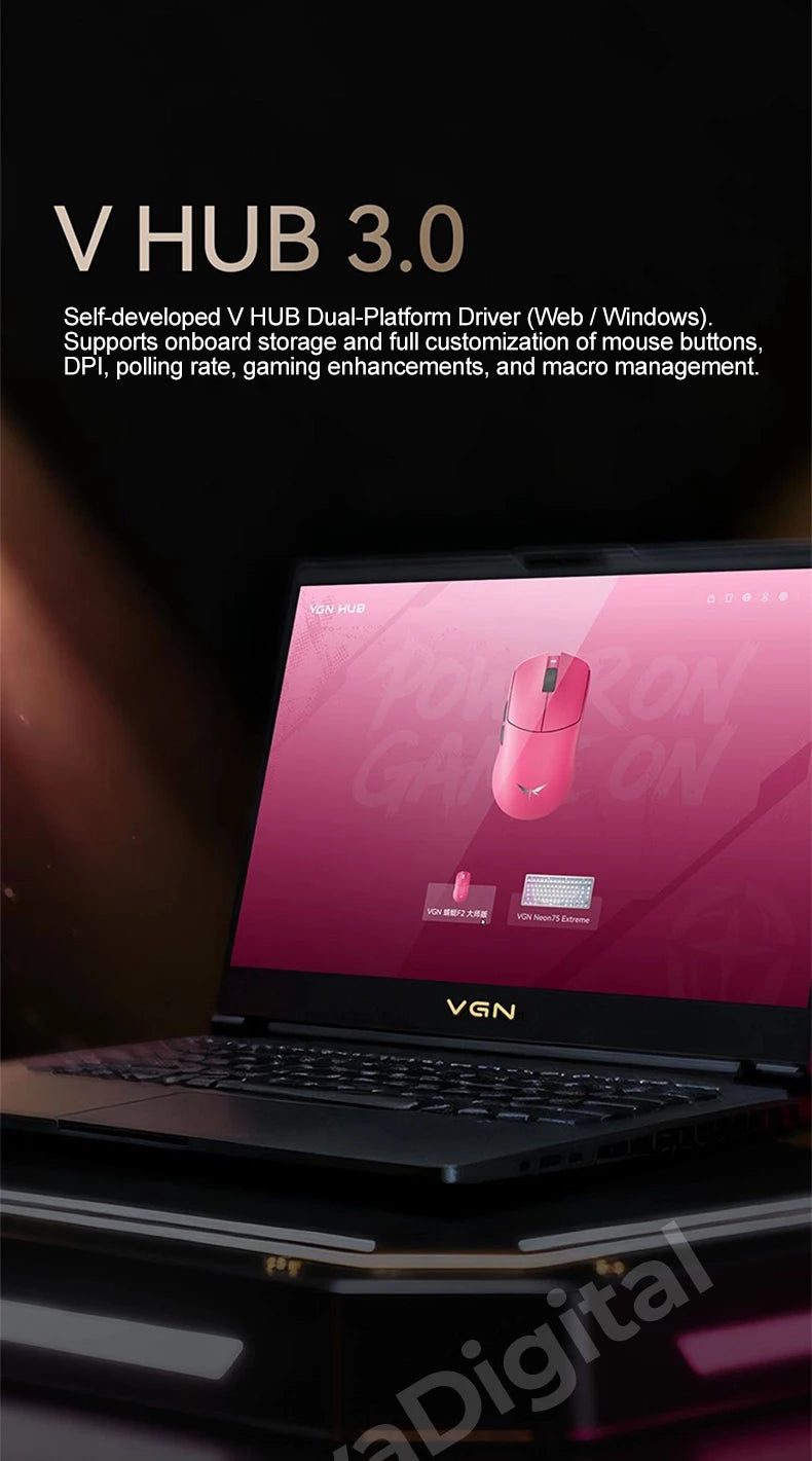 VGN Dragonfly F2 Pro Max Ultra F2 Master Wireless Gaming Mouse PAW3395 PAW3950 8K Superlight Tri-Mode Esports FPS Mice Bluetooth
