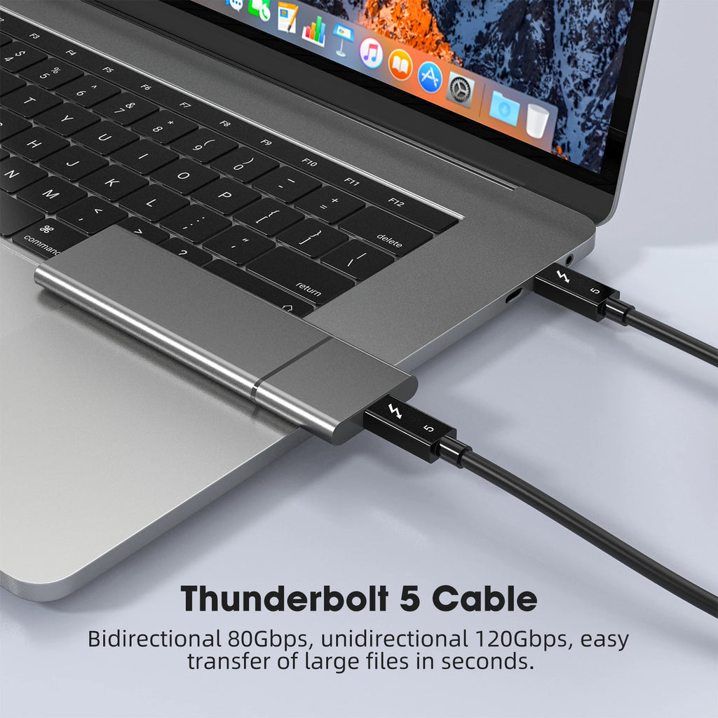 120Gbps Thunderbolt 5 Data Cable 240W 16K Compatible with Thunderbolt 4 USB4 Full-featured Transmission Fast Charging