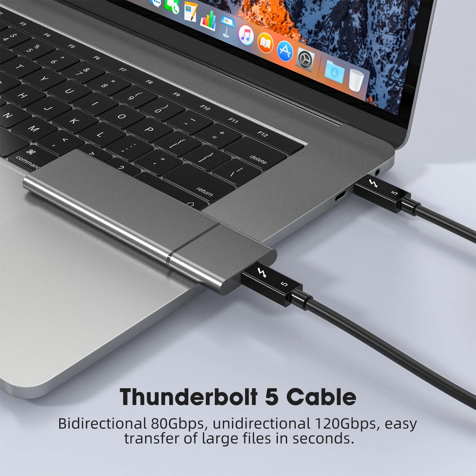 120Gbps Thunderbolt 5 Data Cable 240W 16K Compatible with Thunderbolt 4 USB4 Full-featured Transmission Fast Charging