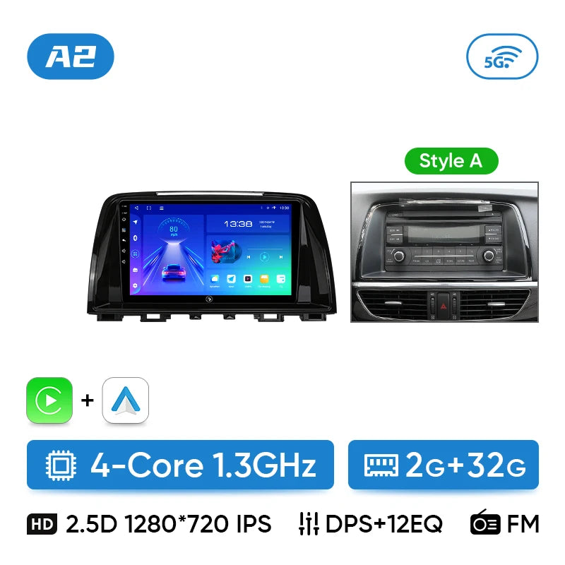 Ainavi Car Multimedia Player For Mazda 6 GJ Atenza 2013 2014 2015 Touring Sport GT wireless Carplay Android Auto 4G Wifi 2din